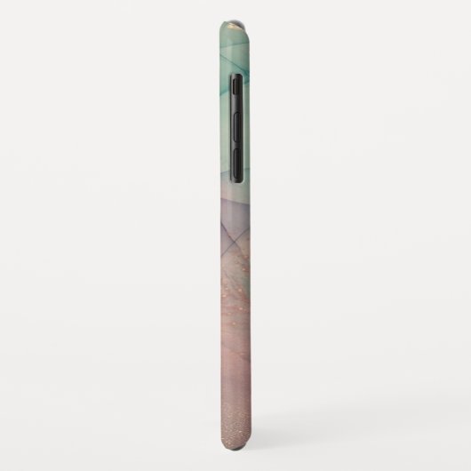 ピンクと緑の大理石ケースメイトiPhoneケース Case-Mate iPhoneケース (裏面/左)