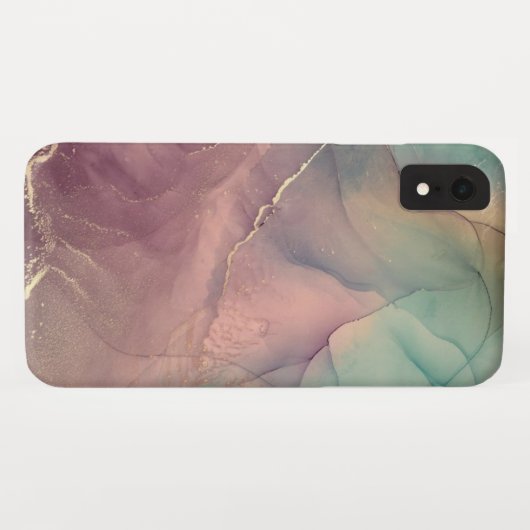 ピンクと緑の大理石ケースメイトiPhoneケース Case-Mate iPhoneケース (裏面(横))