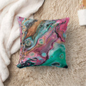 ピンクと緑の大理石 クッション (ブランケット)