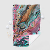 ピンクと緑の大理石 ゴルフタオル (インサイチュ)