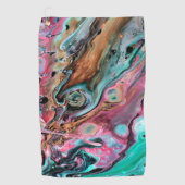 ピンクと緑の大理石 ゴルフタオル (正面)