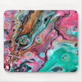 ピンクと緑の大理石 マウスパッド (正面)