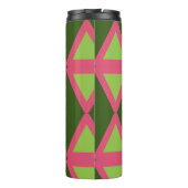 ピンクと緑の幾何学的な花嫁パーソナライズされた付き タンブラー (裏面)