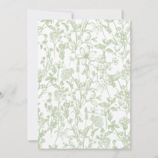 ピンクと緑の弓の赤ちゃんシャワー招待状 招待状 (裏面)