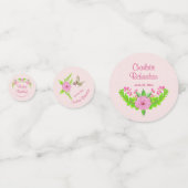 ピンクと緑の懐かしいフローラテーブル紙吹雪 コンフェッティ (正面)