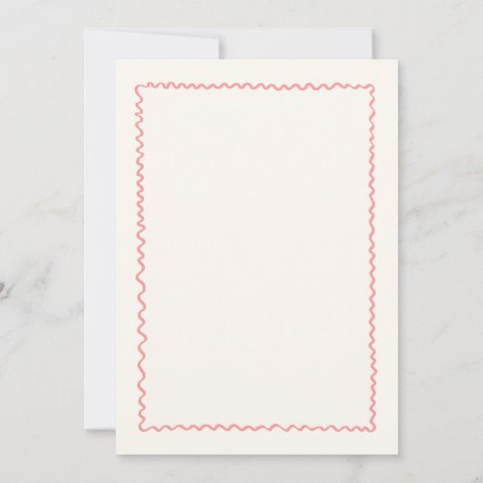 ピンクと緑の手予測できな引き婚約パーティ 招待状 (裏面)