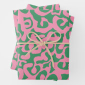 ピンクと緑の抽象芸術モダンScalaメディアパターン ラッピングペーパーシート (インサイチュ)