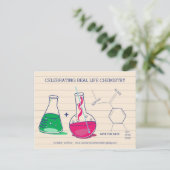 ピンクと緑の日付化学はがきを保存 案内ポストカード (スタンド正面)