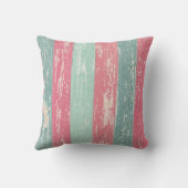 ピンクと緑の木製フェンスのテクスチャ クッション (裏面)