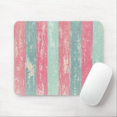 ピンクと緑の木製フェンスのテクスチャ マウスパッド (マウス)