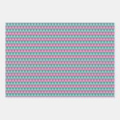 ピンクと緑の松のパターン ラッピングペーパーシート (正面)