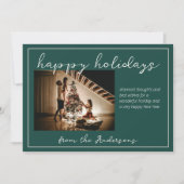 ピンクと緑の格子模様の休日のフォトカード シーズンカード (正面)