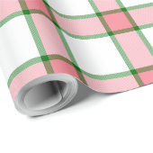 ピンクと緑の格子縞 ラッピングペーパー (ロールコーナー)