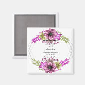 ピンクと緑の水の色のフローラを保存 マグネット (正面/裏面)