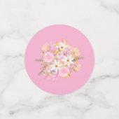 ピンクと緑の水の色のフローラテーブルの散布図 コンフェッティ (スモール正面)