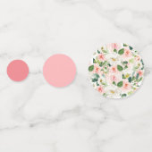ピンクと緑の水彩フローラ コンフェッティ (正面)