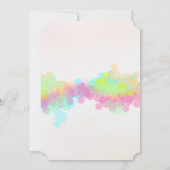 ピンクと緑の水結婚色 招待状 (裏面)