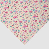 ピンクと緑の水色のかわいい動物柄 薄葉紙 (詳細)