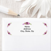 ピンクと緑の水色のフローラ住所 シール (インサイチュ)