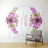 ピンクと緑の水色のフローラ結婚の写真 タペストリー (インサイチュ(横))