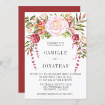 ピンクと緑の水色のフローラ結婚の