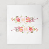 ピンクと緑の水色フローラバラ緑 プレイスカード (外部開封)