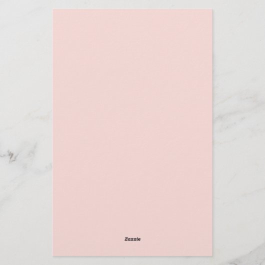 ピンクと緑の水色フローラリースモノグラム 便箋 (裏面)