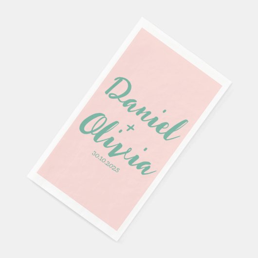 ピンクと緑の波状結婚の (コーナー)