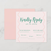 ピンクと緑の波状結婚の (正面/裏面)