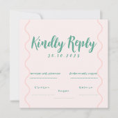 ピンクと緑の波状結婚の (正面)