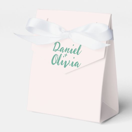 ピンクと緑の波状結婚の フェイバーボックス (正面サイド)