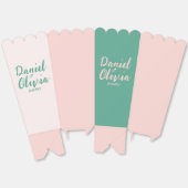 ピンクと緑の波状結婚の フェイバーボックス (見開き)