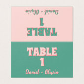 ピンクと緑の波結婚状の表の番号 (外部フラット)