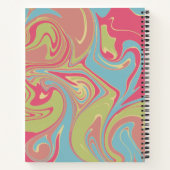ピンクと緑の渦巻きノートブック ノートブック (裏面)