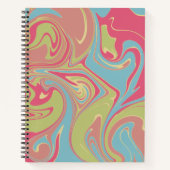 ピンクと緑の渦巻きノートブック ノートブック (正面)