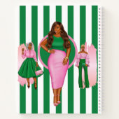 ピンクと緑の渦巻き型ノートブック ノートブック (裏面)