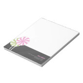 ピンクと緑の渦巻き旋回棒つきキャンデーのパーソナライズ ノートパッド (回転)