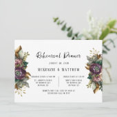 ピンクと緑の牡丹の多肉質リハーサルディナー 招待状 (スタンド正面)