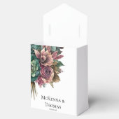 ピンクと緑の牡丹の多肉質結婚の フェイバーボックス (オープン)