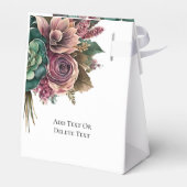 ピンクと緑の牡丹の多肉質結婚の フェイバーボックス (裏面サイド)