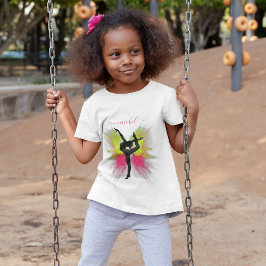 ピンクと緑の粉体爆発女性体操 Tシャツ