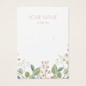 ピンクと緑の花のリースイヤリングディスプレイカード (正面)