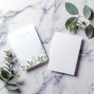 ピンクと緑の花のリースイヤリングディスプレイカード