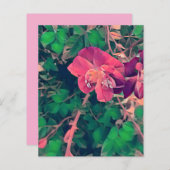 ピンクと緑の花を作る紙工芸品の盛り (正面/裏面)