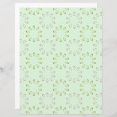 ピンクと緑の花弁パターン紙シート (正面/裏面)