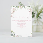 ピンクと緑の花、エレガント詳細 エンクロージャーカード (スタンド正面)