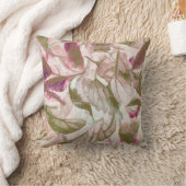 ピンクと緑の落ちた葉の クッション (ブランケット)