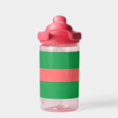 ピンクと緑の蝶のパーソナライズされた子供 ウォーターボトル (背面)