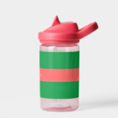 ピンクと緑の蝶のパーソナライズされた子供 ウォーターボトル (左面)