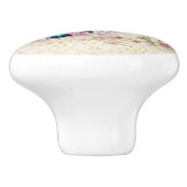 ピンクと緑の蝶の見すぼらしいヴィンテージバラ セラミックノブ (側面)